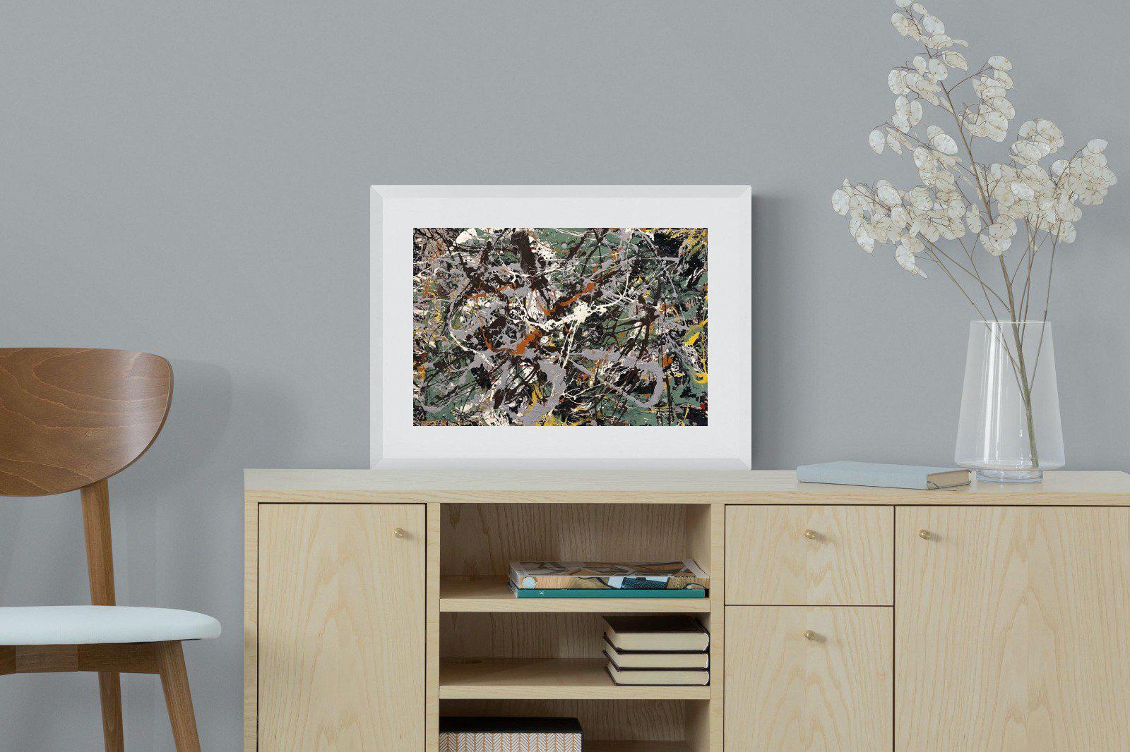 Green Silver-Wall_Art-60 x 45cm-Framed Print-White-Pixalot