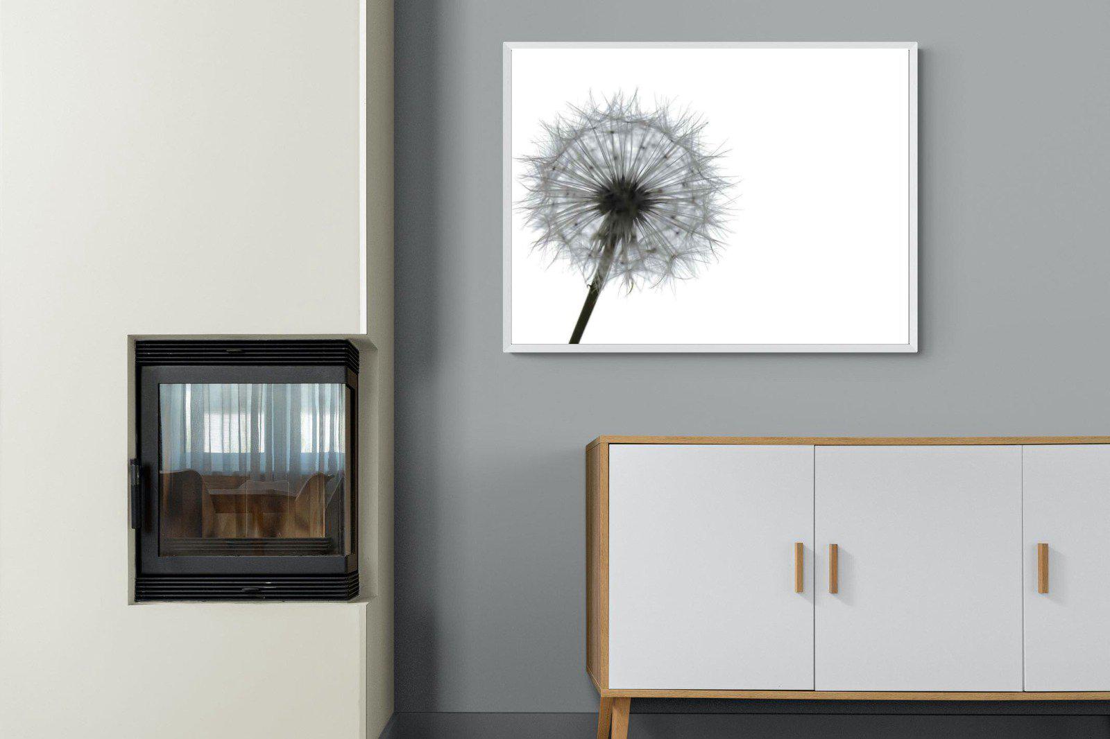 Grey Dandelion-Wall_Art-100 x 75cm-Mounted Canvas-White-Pixalot
