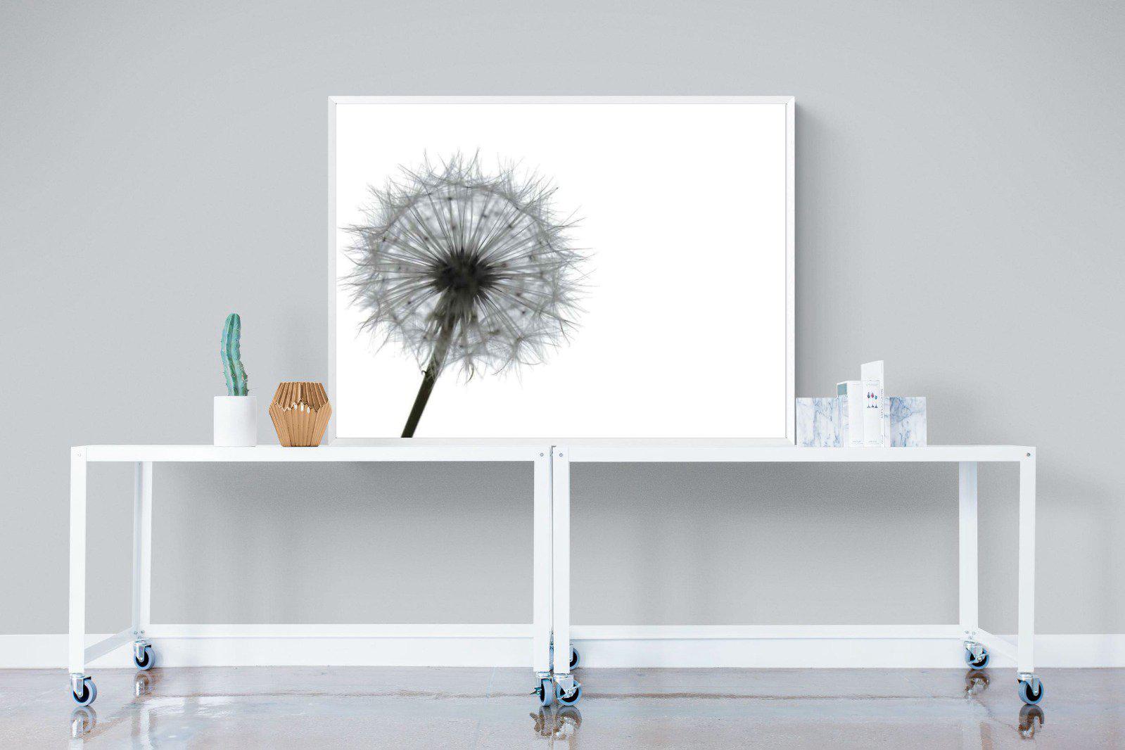 Grey Dandelion-Wall_Art-120 x 90cm-Mounted Canvas-White-Pixalot