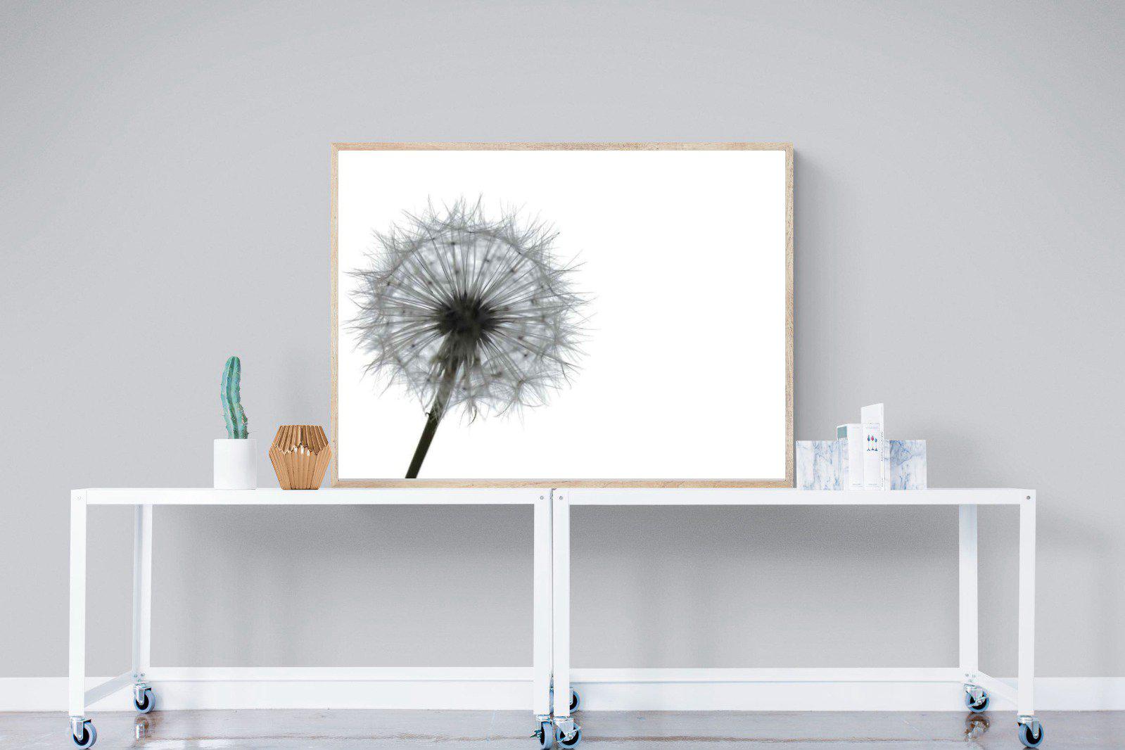 Grey Dandelion-Wall_Art-120 x 90cm-Mounted Canvas-Wood-Pixalot