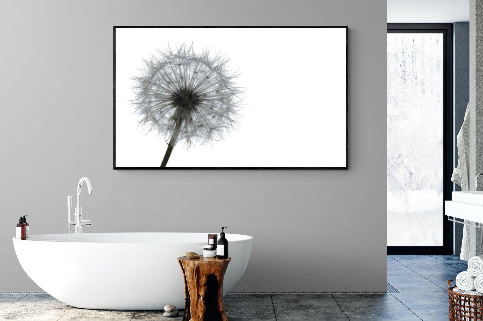 Grey Dandelion-Wall_Art-180 x 110cm-Mounted Canvas-Black-Pixalot