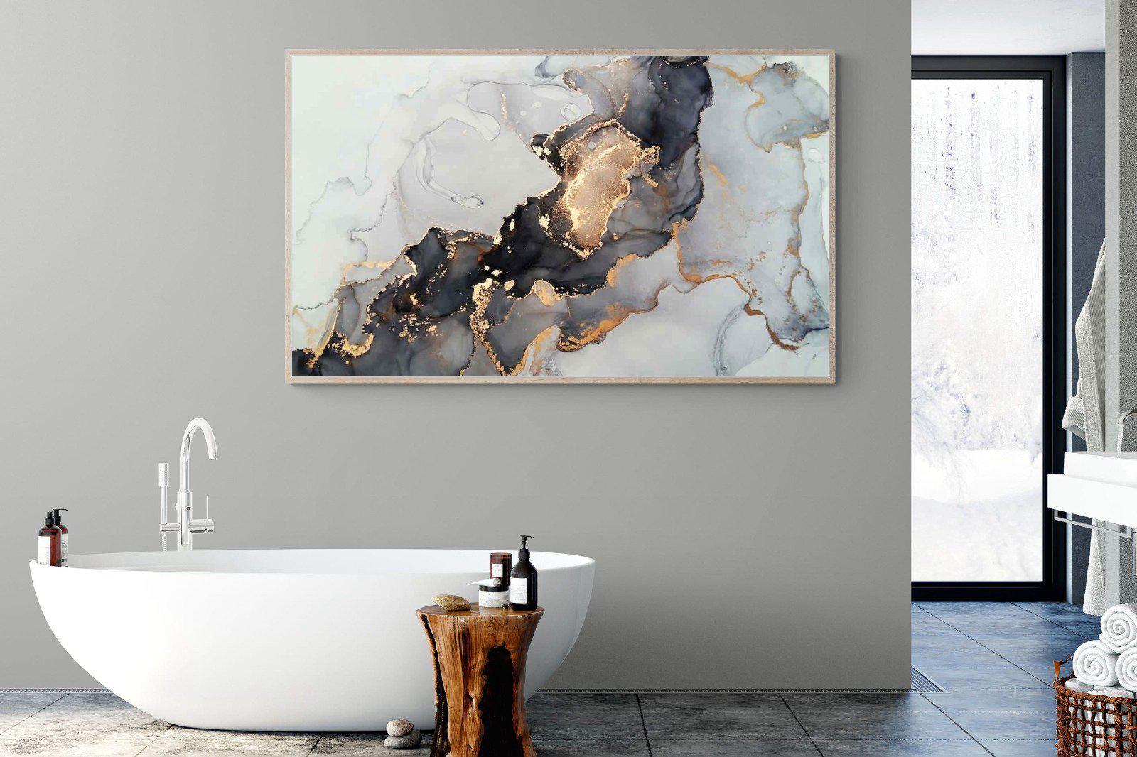 Grey & Gold Marble-Wall_Art-180 x 110cm-Mounted Canvas-Wood-Pixalot