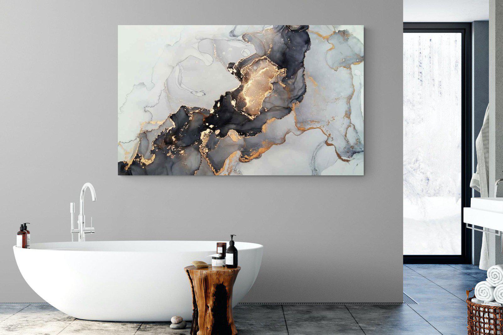 Grey & Gold Marble-Wall_Art-180 x 110cm-Mounted Canvas-No Frame-Pixalot