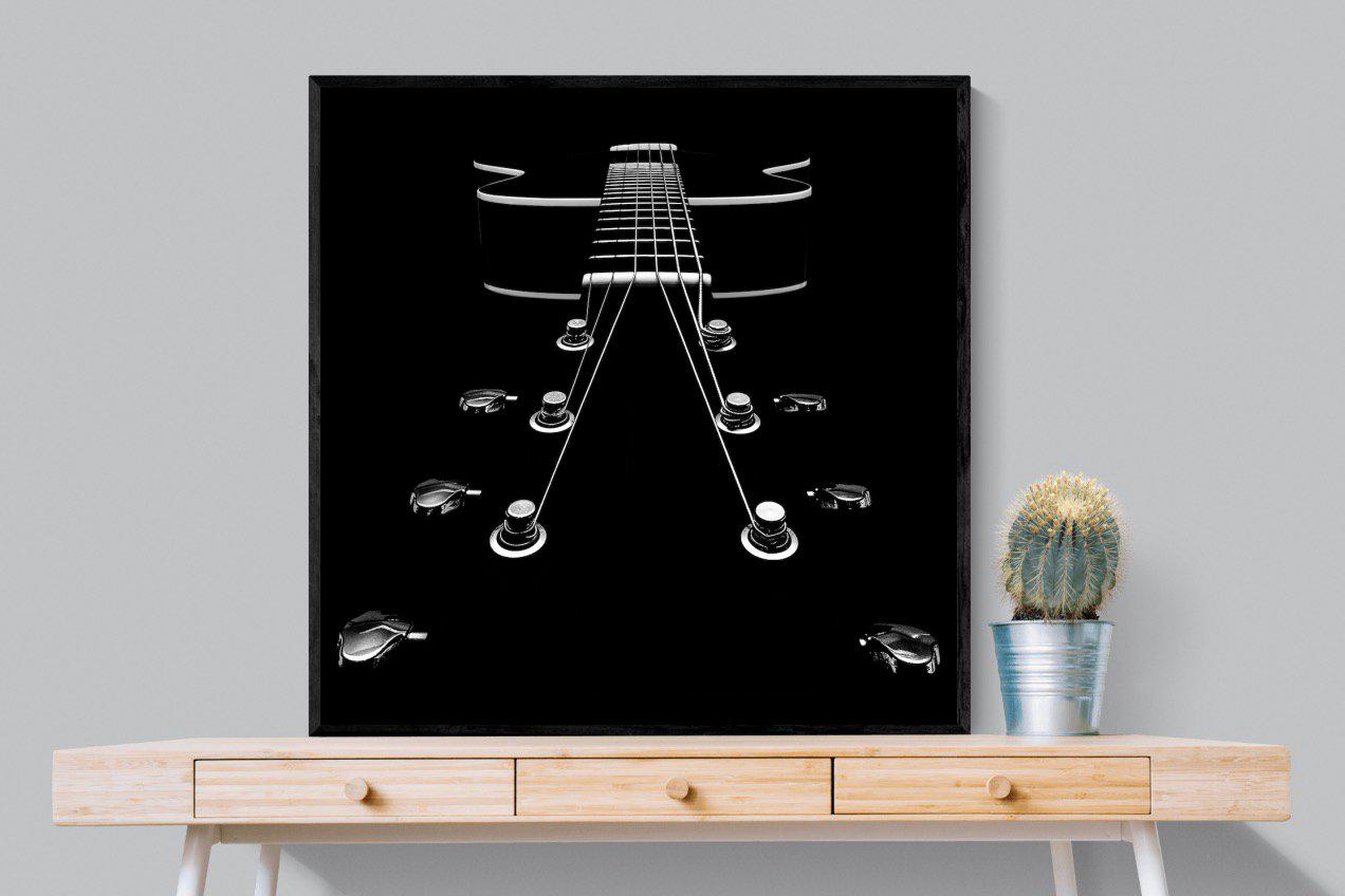 Guitar-Wall_Art-100 x 100cm-Mounted Canvas-Black-Pixalot