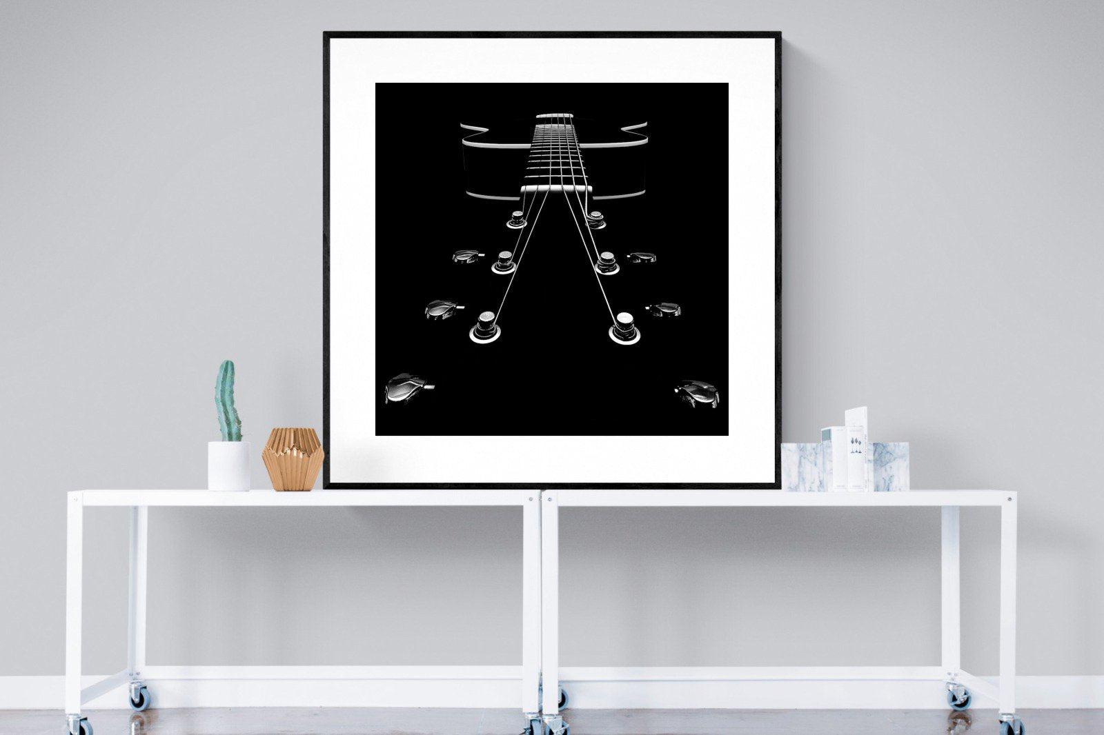 Guitar-Wall_Art-120 x 120cm-Framed Print-Black-Pixalot