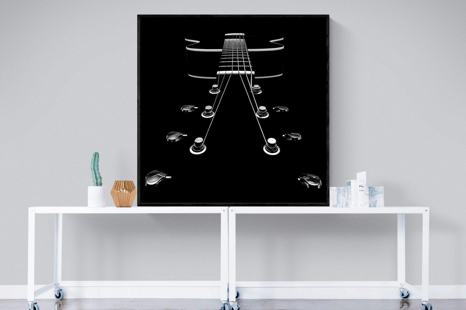 Guitar-Wall_Art-120 x 120cm-Mounted Canvas-Black-Pixalot