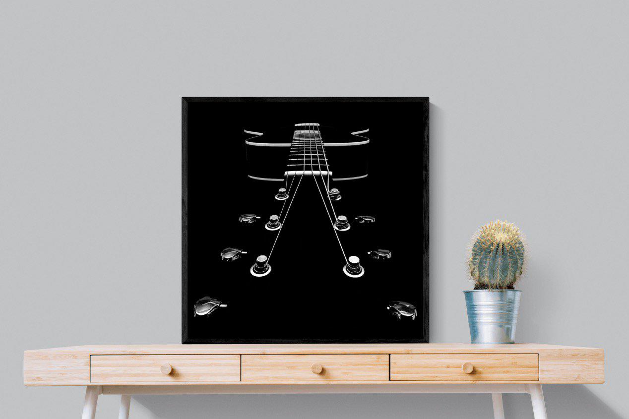 Guitar-Wall_Art-80 x 80cm-Mounted Canvas-Black-Pixalot