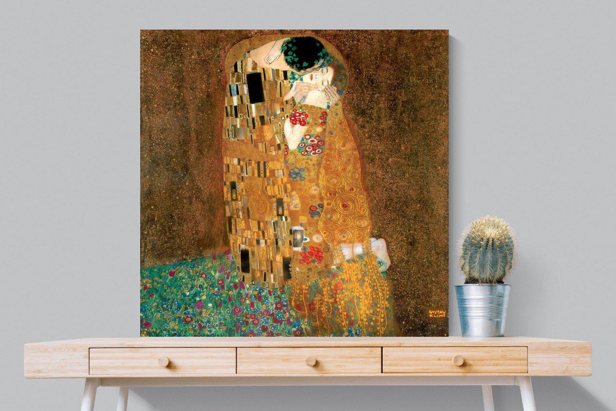Gustav Klimt The Kiss-Wall_Art-100 x 100cm-Mounted Canvas-No Frame-Pixalot