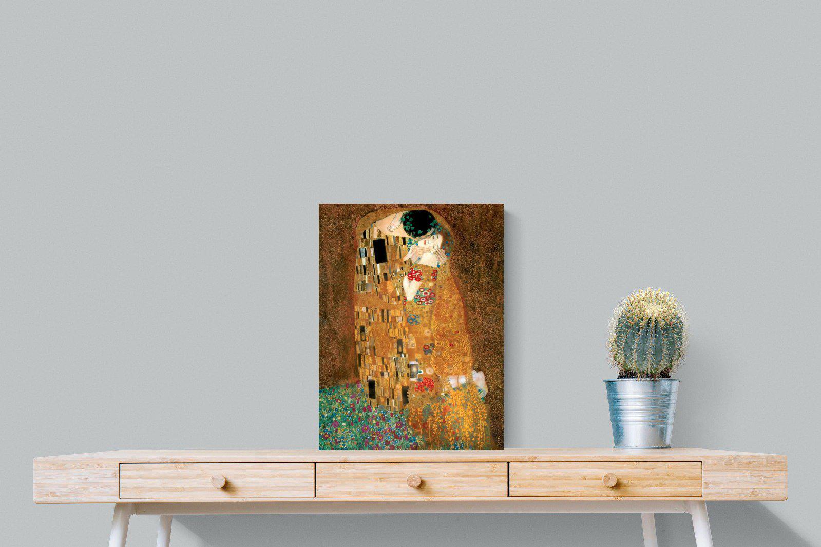 Gustav Klimt The Kiss-Wall_Art-45 x 60cm-Mounted Canvas-No Frame-Pixalot