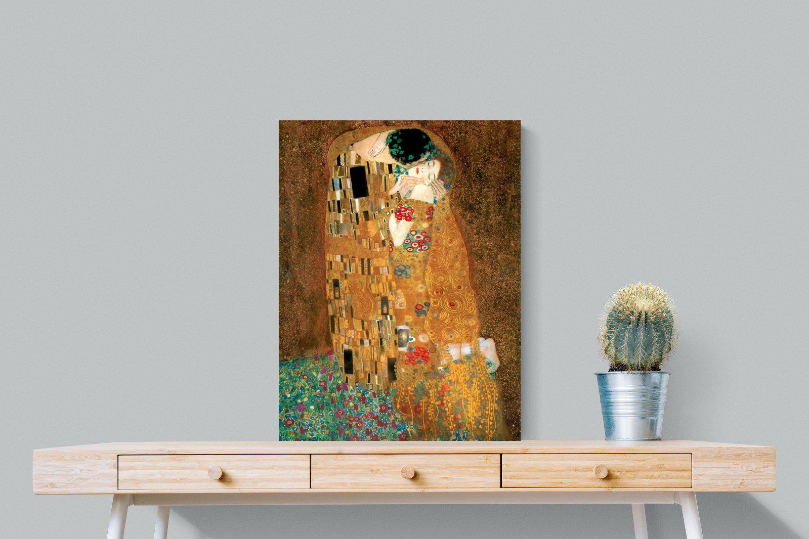 Gustav Klimt The Kiss-Wall_Art-60 x 80cm-Mounted Canvas-No Frame-Pixalot