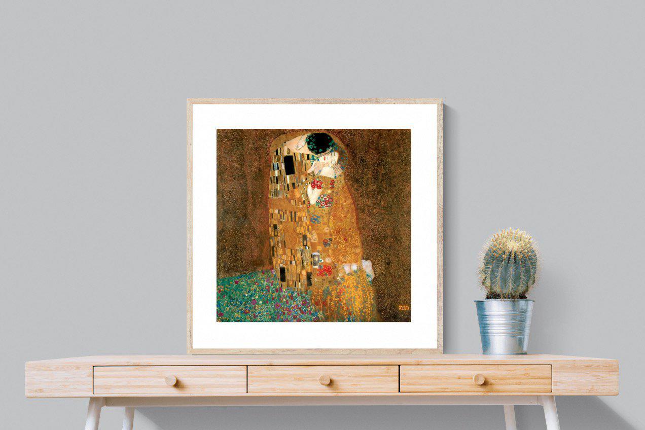 Gustav Klimt The Kiss-Wall_Art-80 x 80cm-Framed Print-Wood-Pixalot