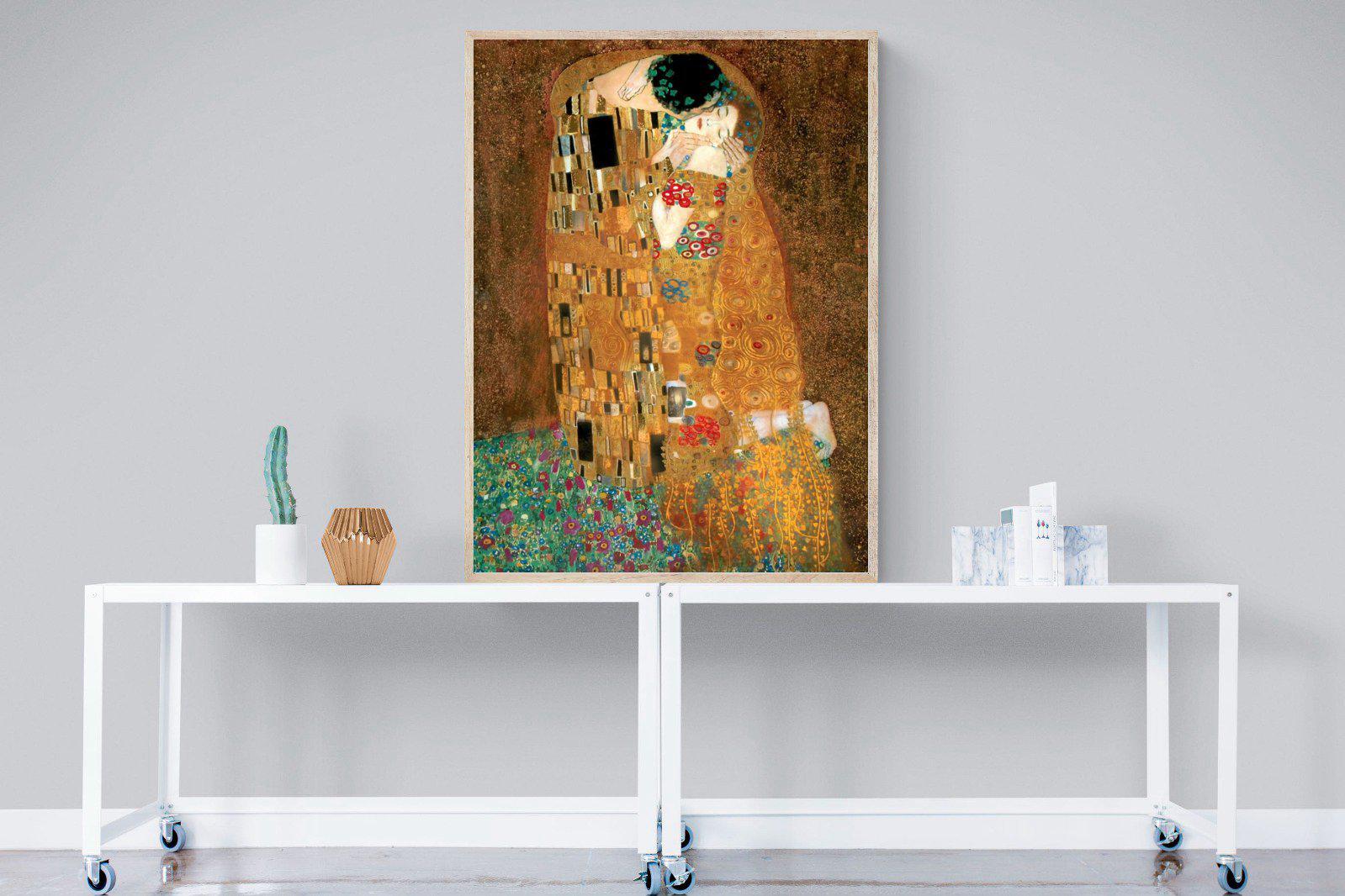 Gustav Klimt The Kiss-Wall_Art-90 x 120cm-Mounted Canvas-Wood-Pixalot