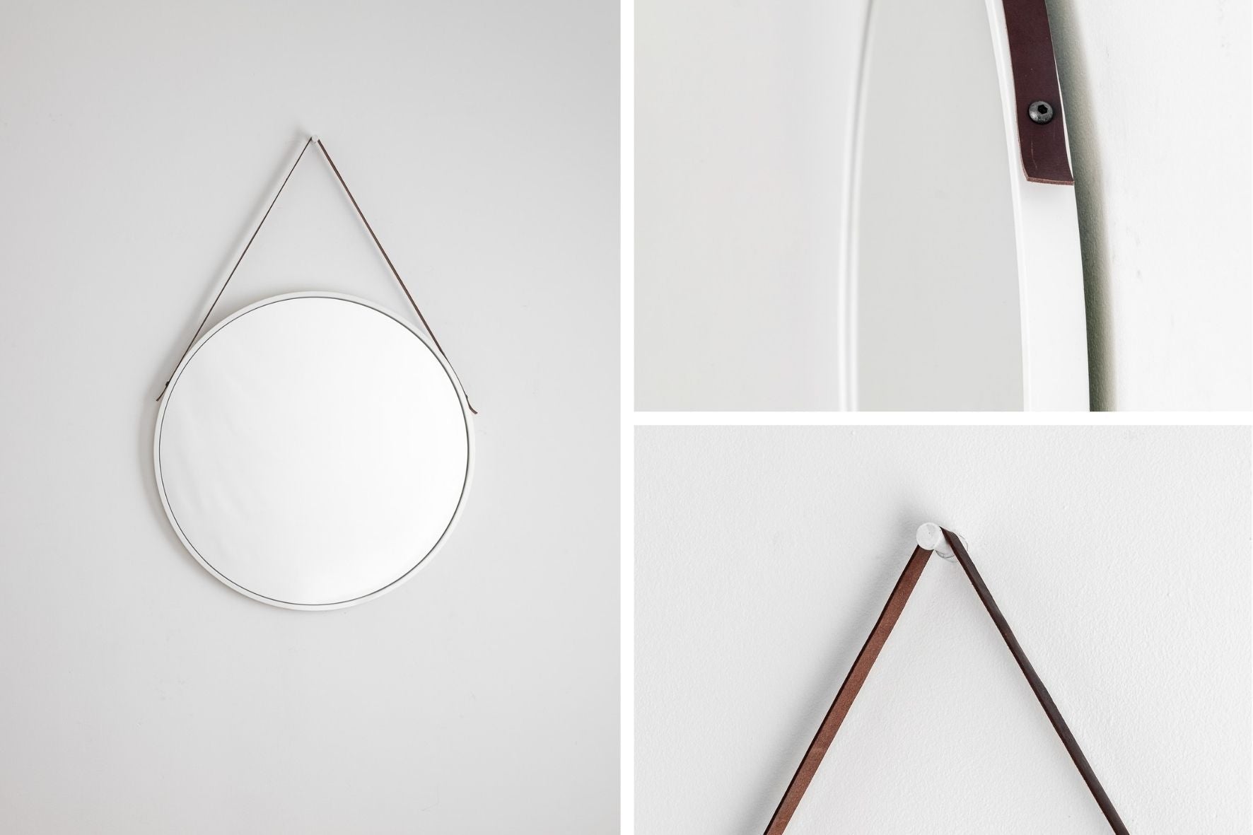 Hanging Circle Mirror-Wall_Art-White-Pixalot