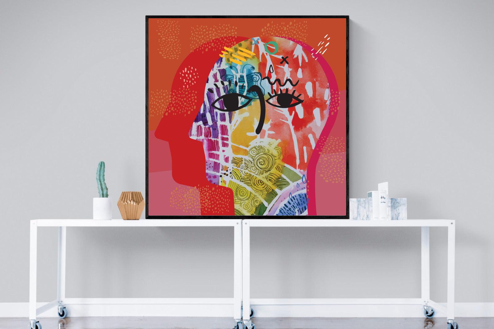 Happiness-Wall_Art-120 x 120cm-Mounted Canvas-Black-Pixalot