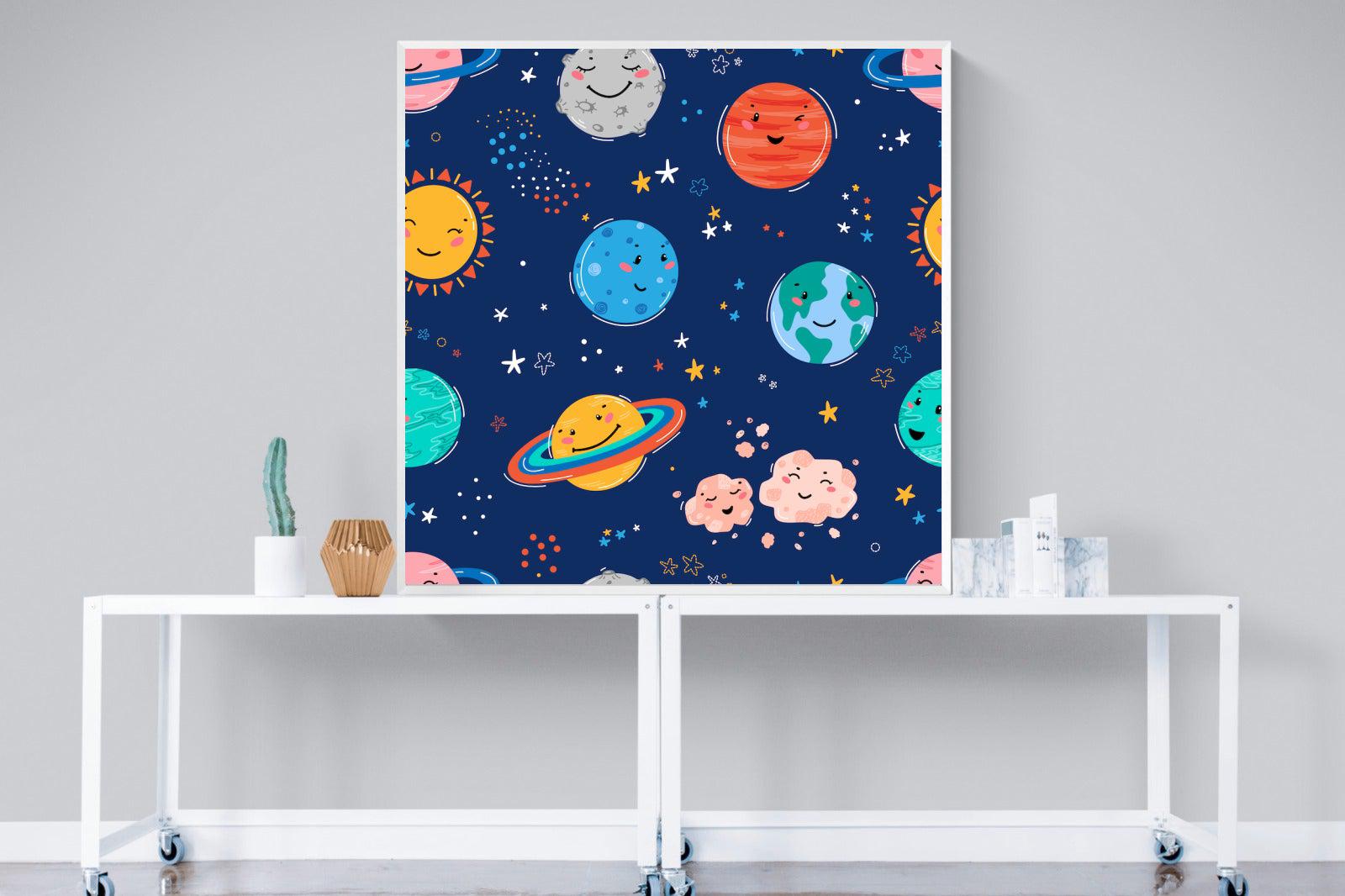 Happy Planets-Wall_Art-120 x 120cm-Mounted Canvas-White-Pixalot