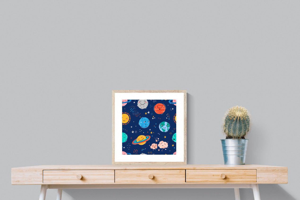 Happy Planets-Wall_Art-50 x 50cm-Framed Print-Wood-Pixalot