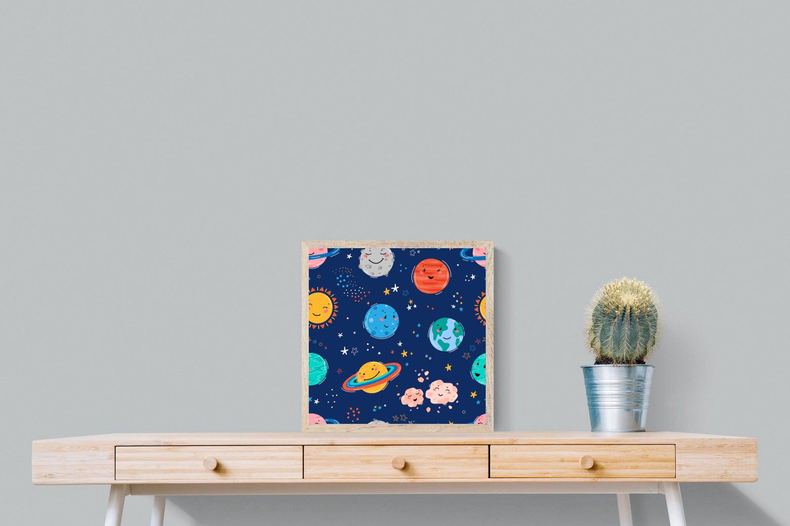 Happy Planets-Wall_Art-50 x 50cm-Mounted Canvas-Wood-Pixalot