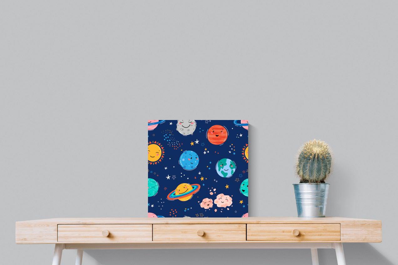 Happy Planets-Wall_Art-50 x 50cm-Mounted Canvas-No Frame-Pixalot