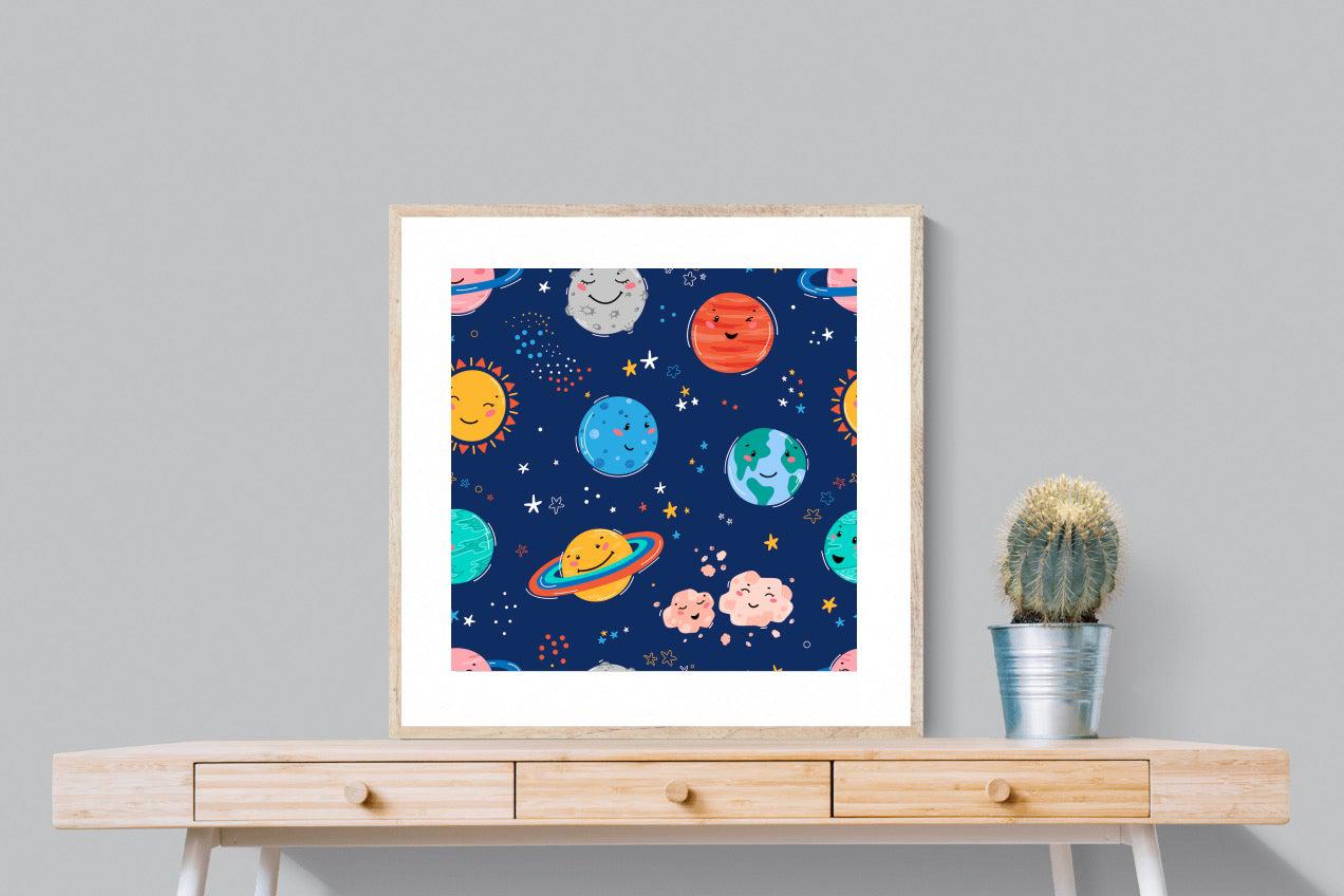 Happy Planets-Wall_Art-80 x 80cm-Framed Print-Wood-Pixalot