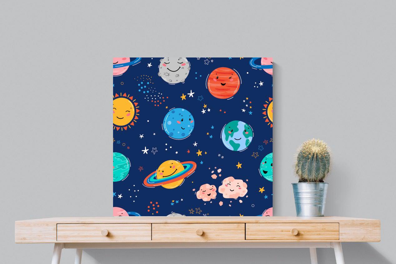 Happy Planets-Wall_Art-80 x 80cm-Mounted Canvas-No Frame-Pixalot