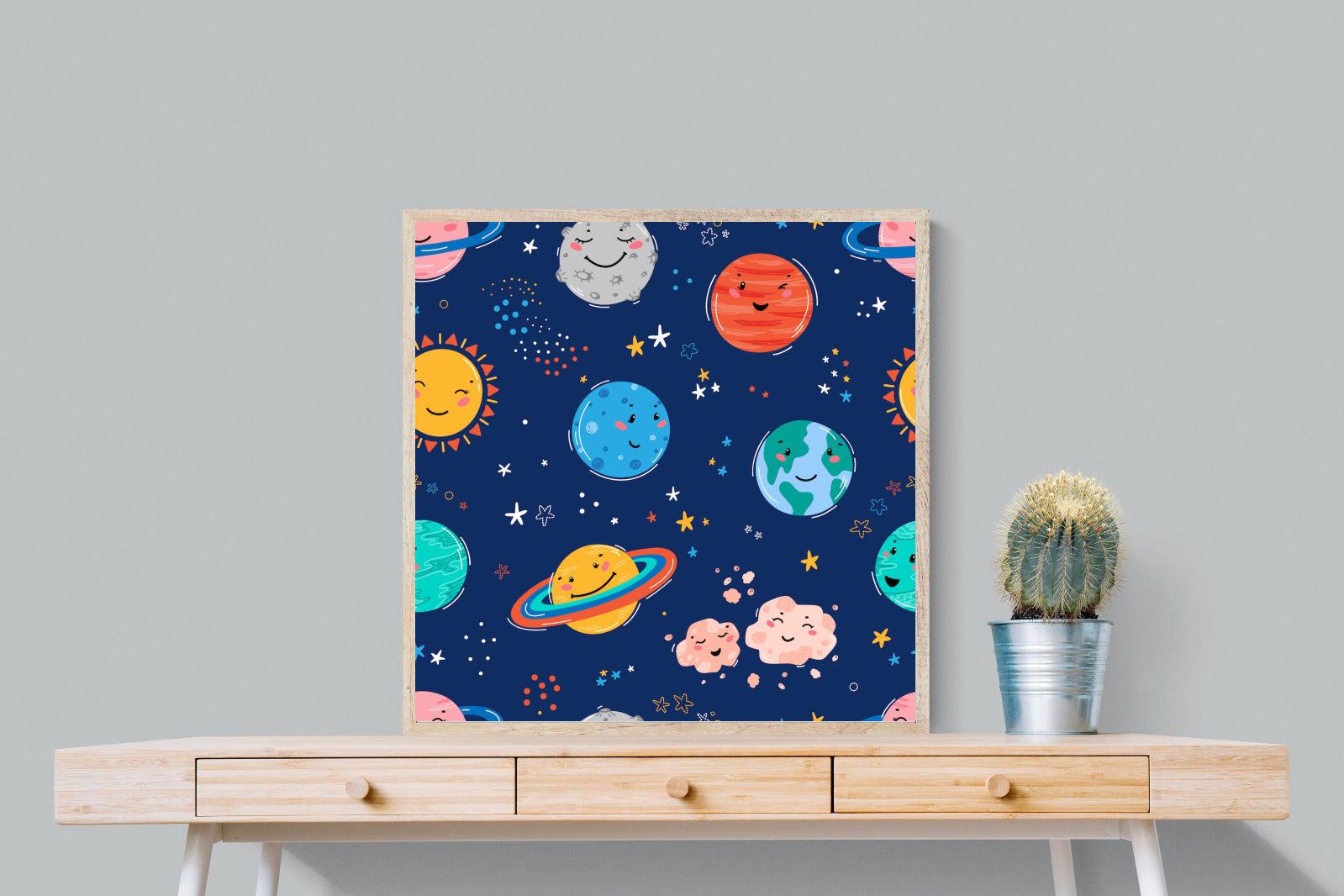 Happy Planets-Wall_Art-80 x 80cm-Mounted Canvas-Wood-Pixalot