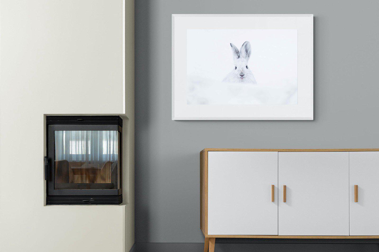 Hare-Wall_Art-100 x 75cm-Framed Print-White-Pixalot