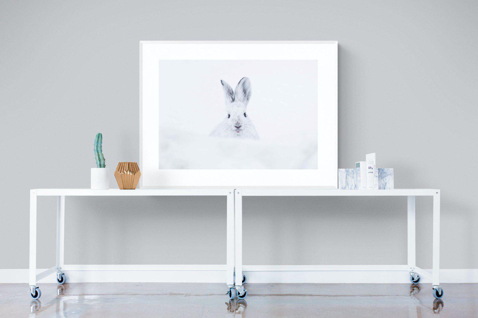 Hare-Wall_Art-120 x 90cm-Framed Print-White-Pixalot
