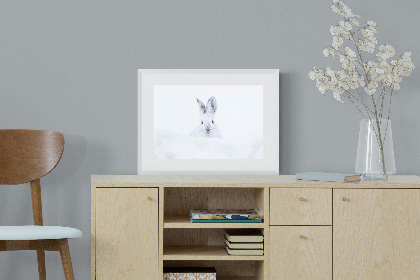 Hare-Wall_Art-60 x 45cm-Framed Print-White-Pixalot