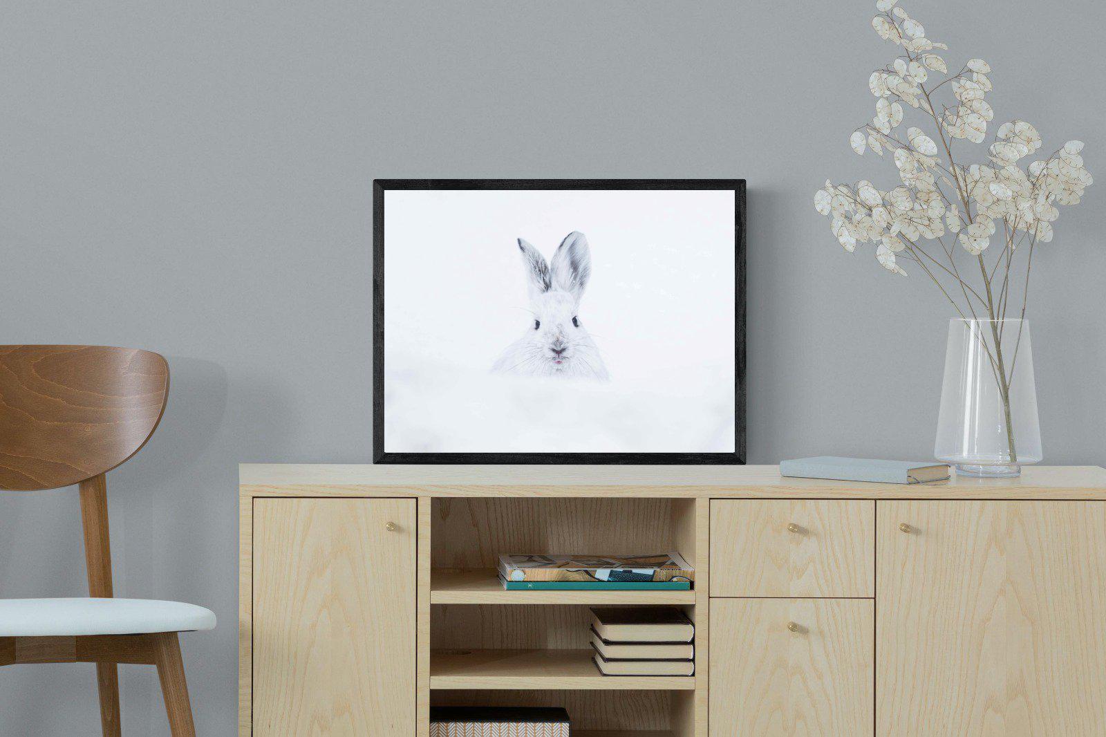 Hare-Wall_Art-60 x 45cm-Mounted Canvas-Black-Pixalot