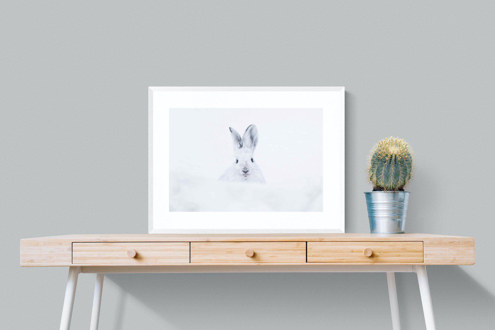 Hare-Wall_Art-80 x 60cm-Framed Print-White-Pixalot