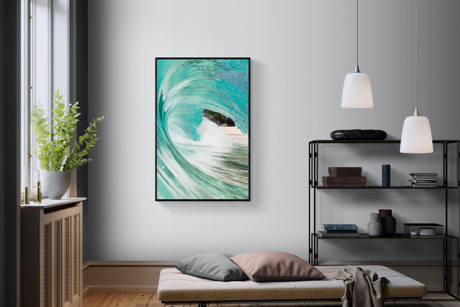 Heart of the Wave-Wall_Art-100 x 150cm-Mounted Canvas-Black-Pixalot