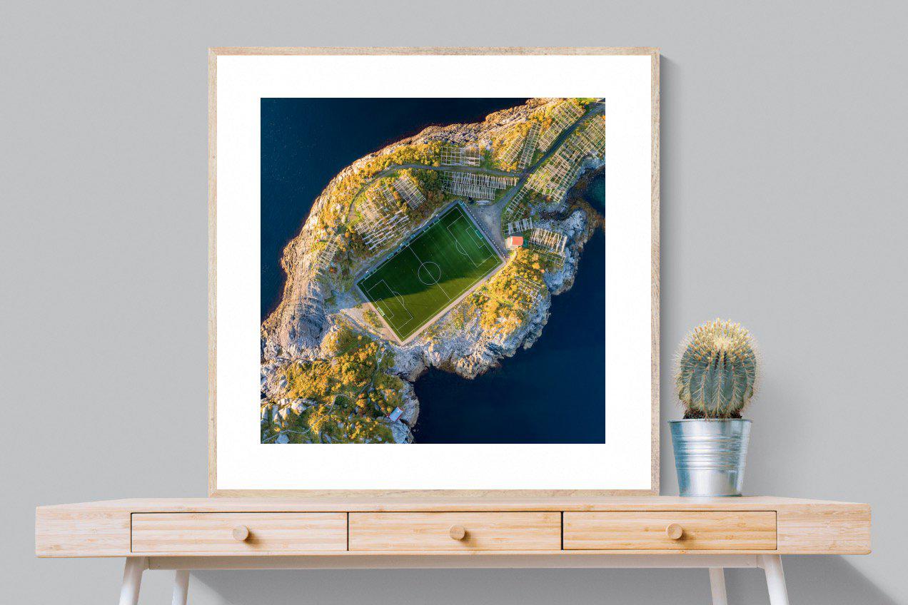 Henningsvaer-Wall_Art-100 x 100cm-Framed Print-Wood-Pixalot