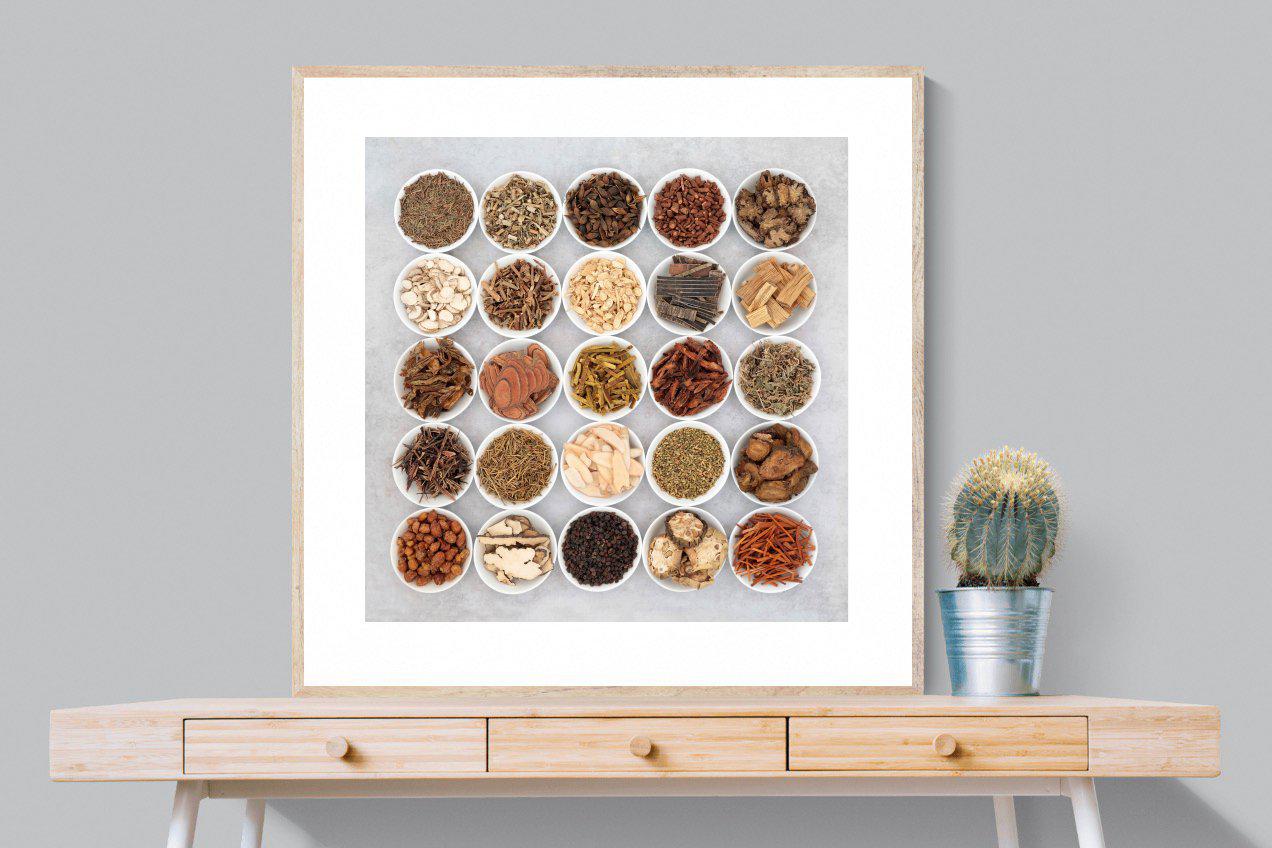 Herbal-Wall_Art-100 x 100cm-Framed Print-Wood-Pixalot