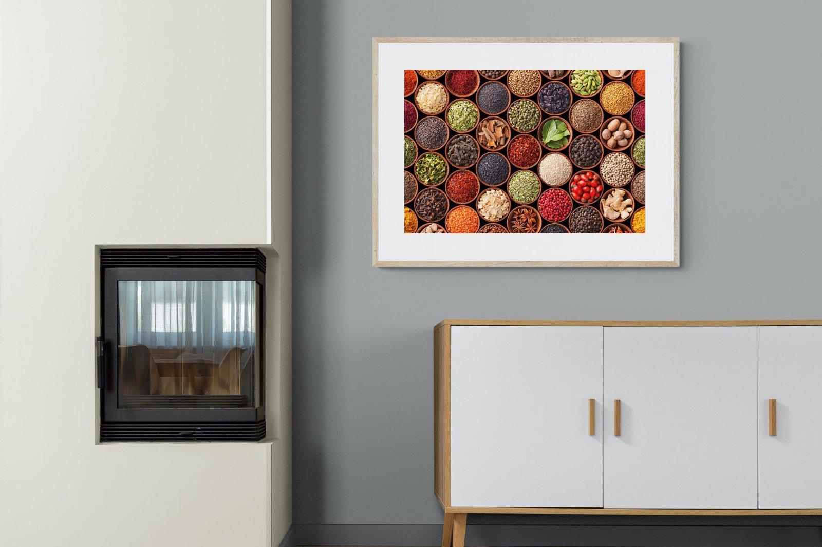 Herbs & Spices-Wall_Art-100 x 75cm-Framed Print-Wood-Pixalot