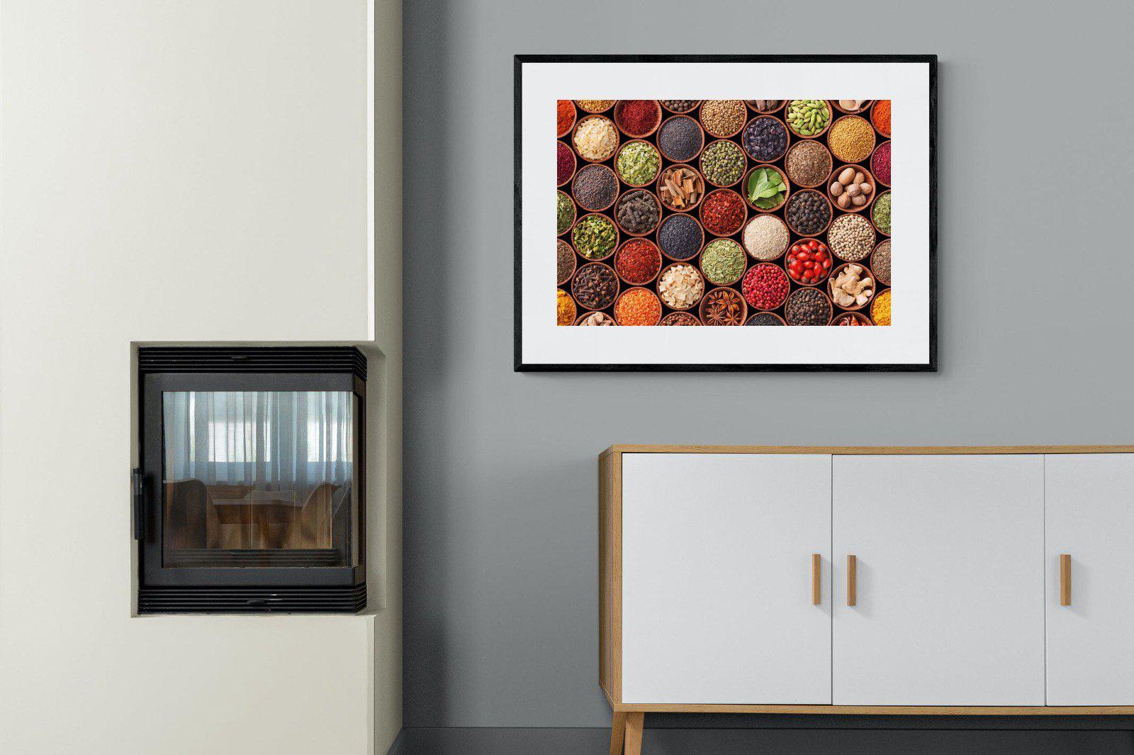 Herbs & Spices-Wall_Art-100 x 75cm-Framed Print-Black-Pixalot