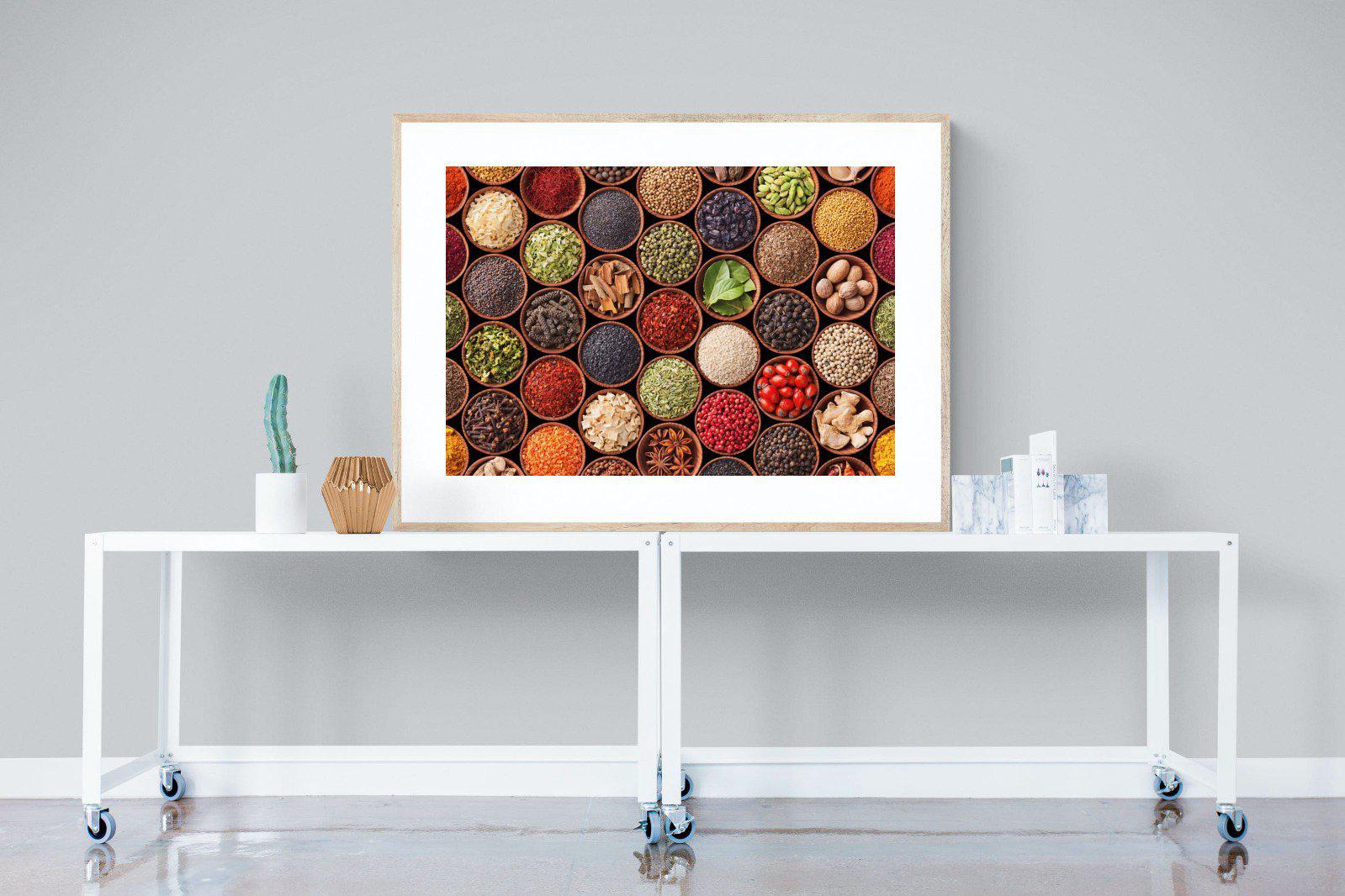 Herbs & Spices-Wall_Art-120 x 90cm-Framed Print-Wood-Pixalot