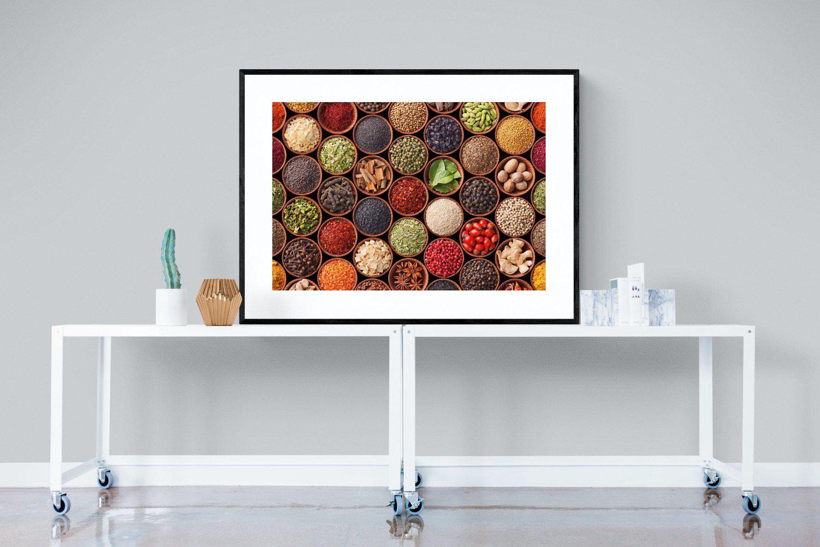 Herbs & Spices-Wall_Art-120 x 90cm-Framed Print-Black-Pixalot