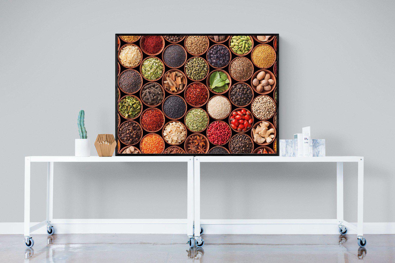 Herbs & Spices-Wall_Art-120 x 90cm-Mounted Canvas-Black-Pixalot