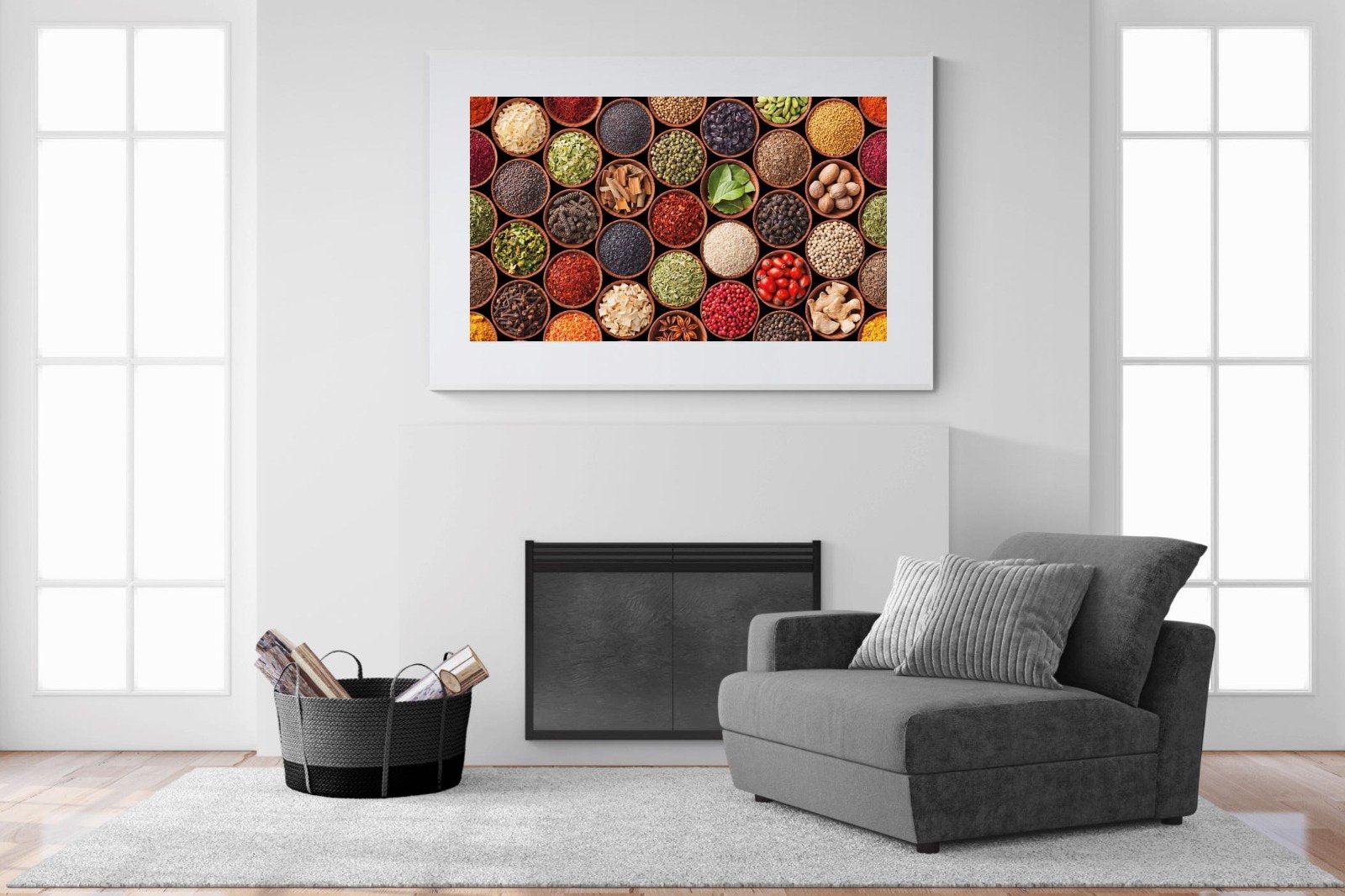 Herbs & Spices-Wall_Art-150 x 100cm-Framed Print-White-Pixalot