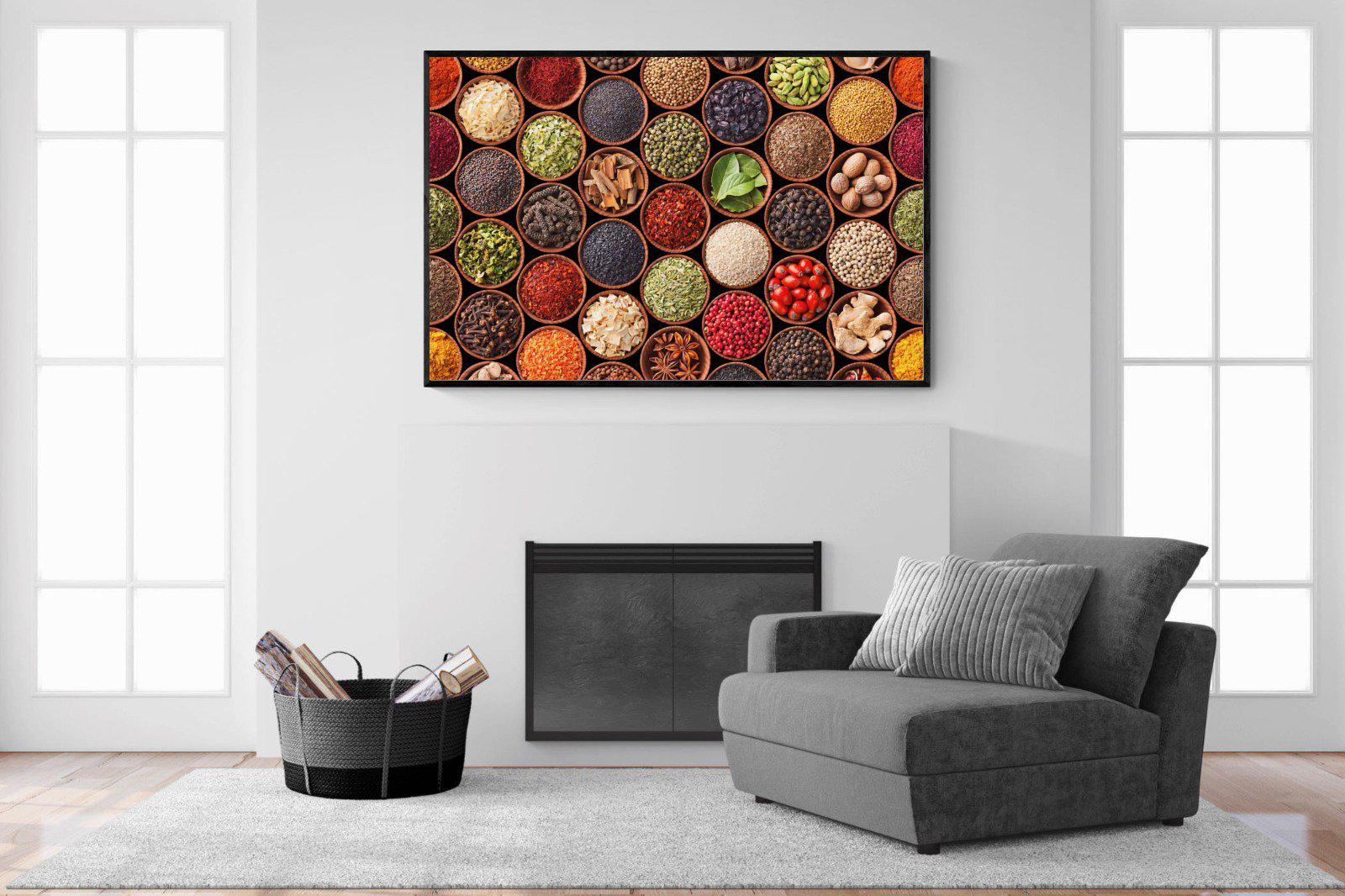 Herbs & Spices-Wall_Art-150 x 100cm-Mounted Canvas-Black-Pixalot