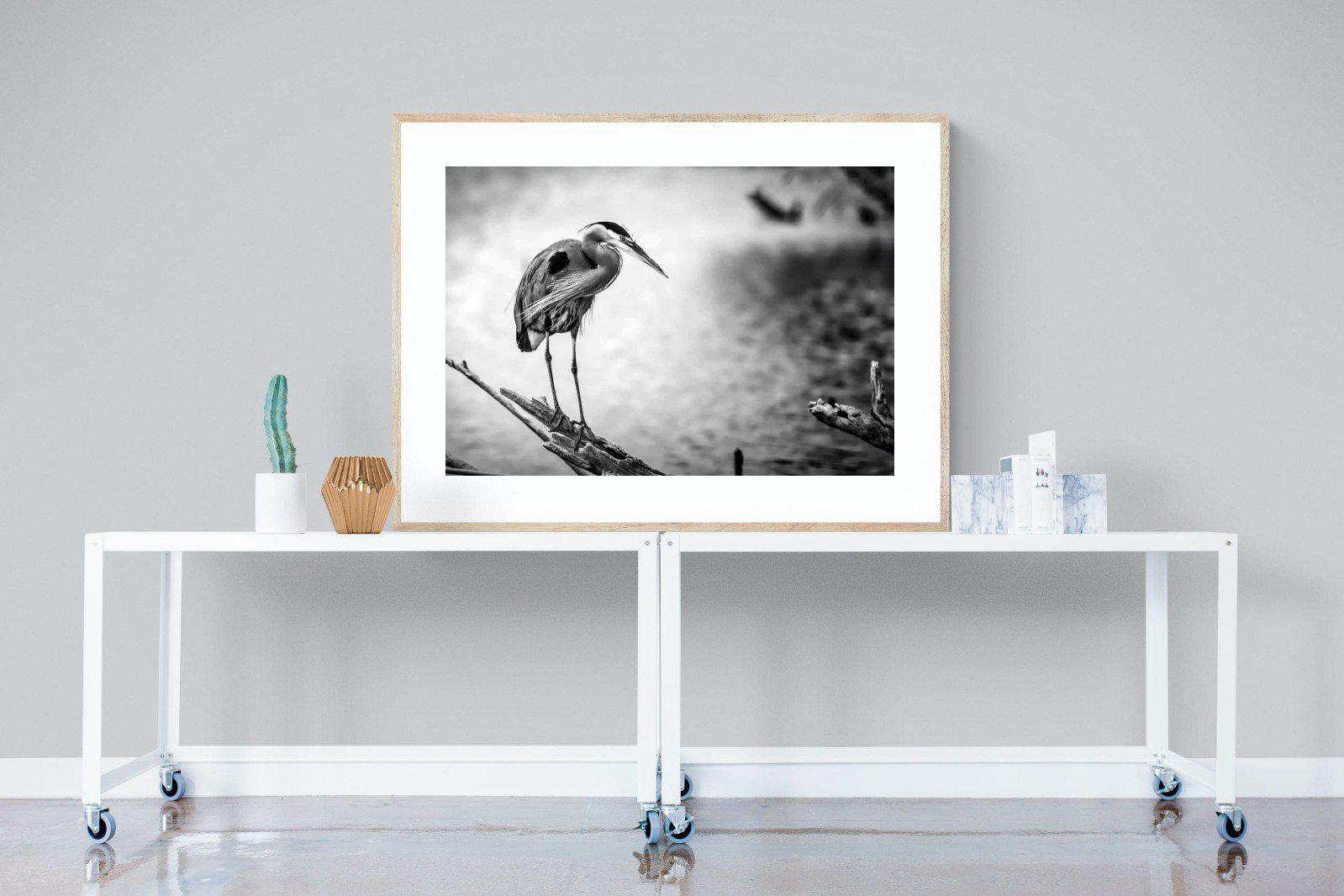 Heron-Wall_Art-120 x 90cm-Framed Print-Wood-Pixalot