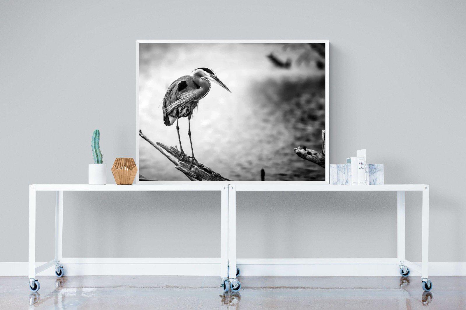 Heron-Wall_Art-120 x 90cm-Mounted Canvas-White-Pixalot