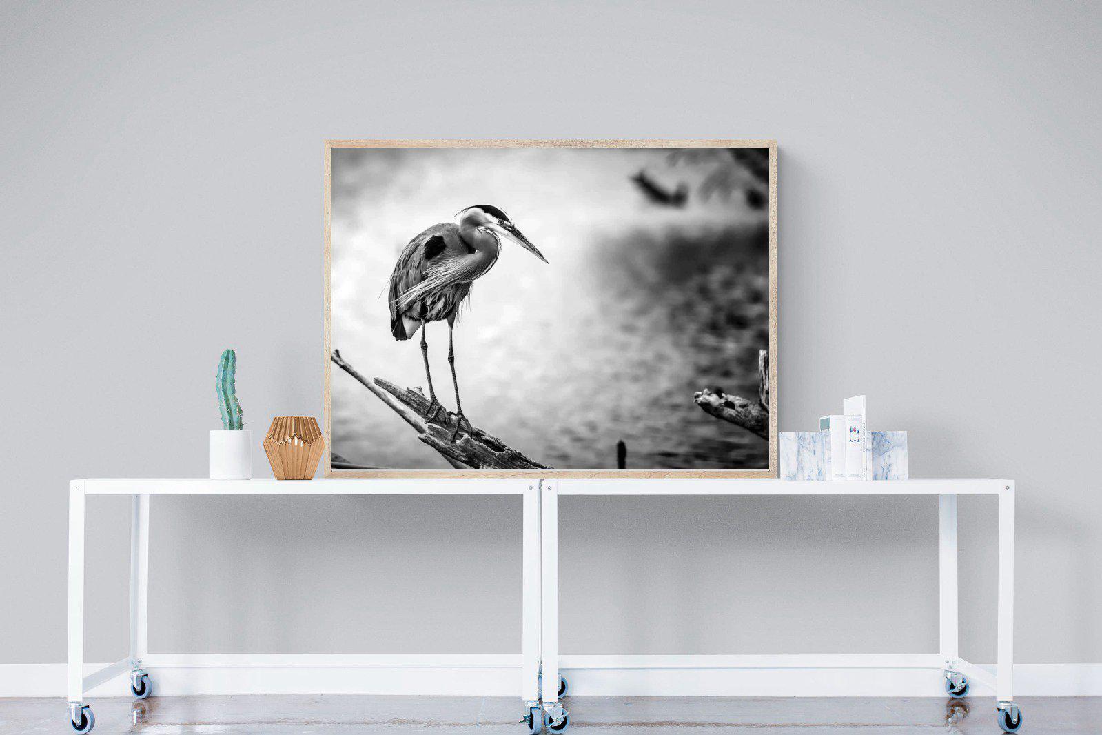 Heron-Wall_Art-120 x 90cm-Mounted Canvas-Wood-Pixalot