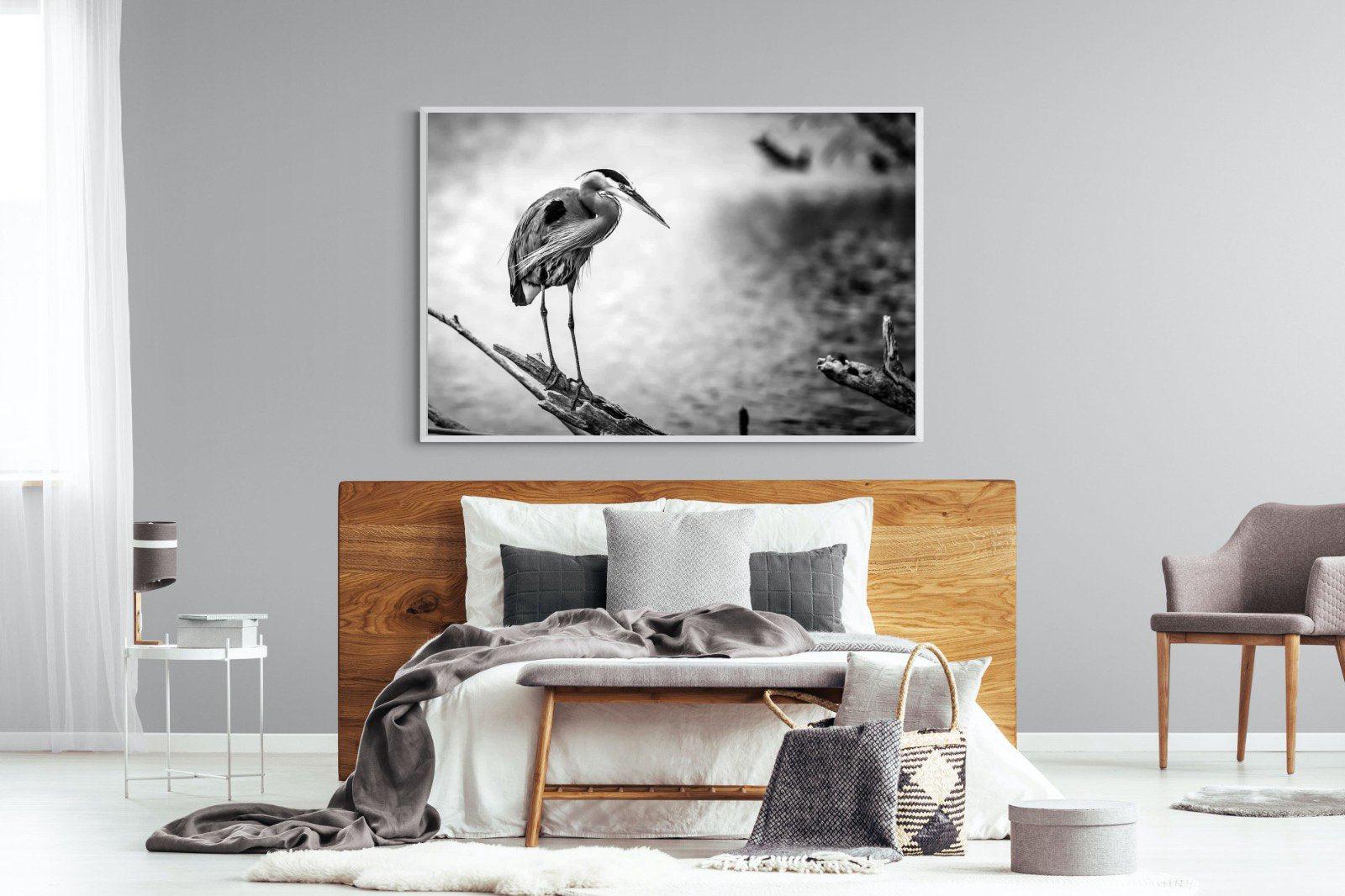 Heron-Wall_Art-150 x 100cm-Mounted Canvas-White-Pixalot