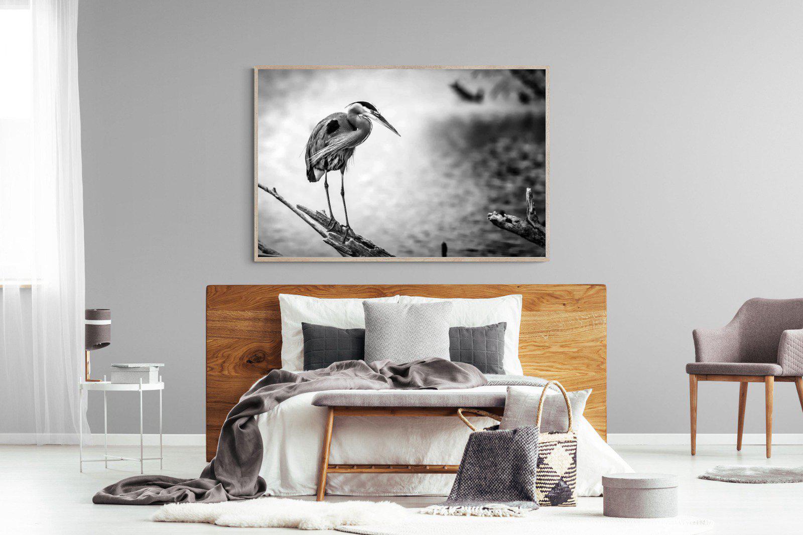 Heron-Wall_Art-150 x 100cm-Mounted Canvas-Wood-Pixalot