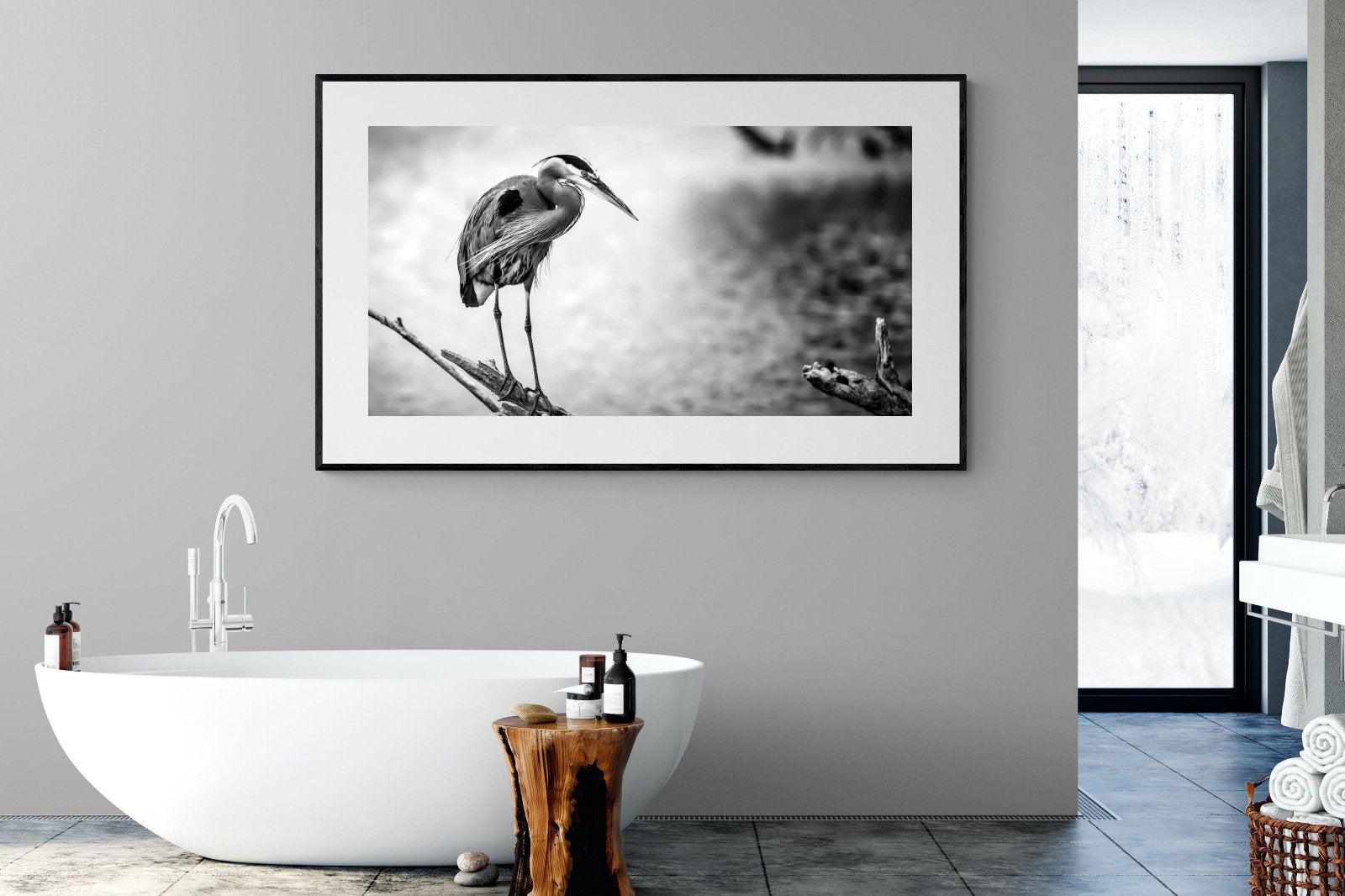 Heron-Wall_Art-180 x 110cm-Framed Print-Black-Pixalot