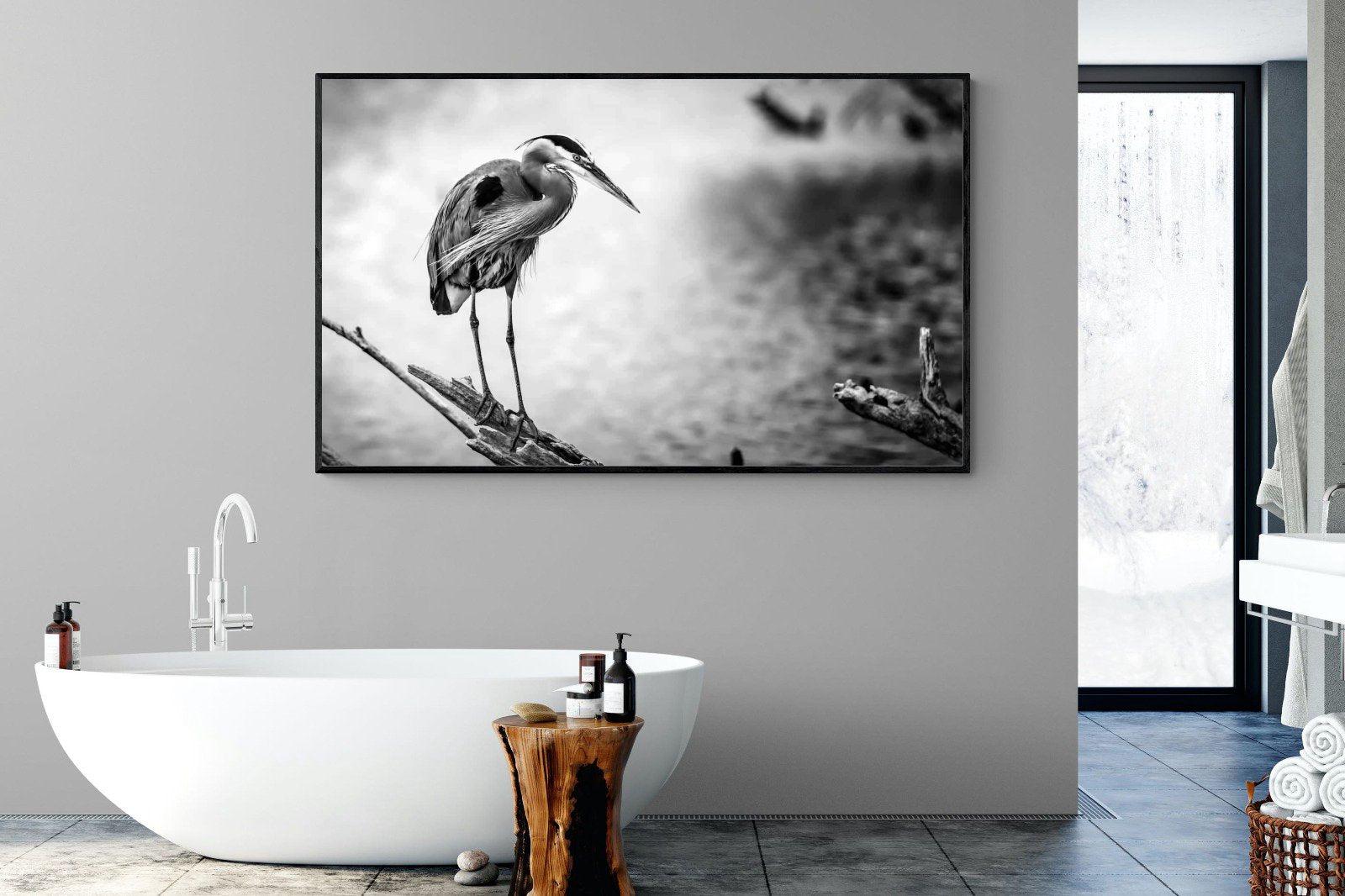 Heron-Wall_Art-180 x 110cm-Mounted Canvas-Black-Pixalot