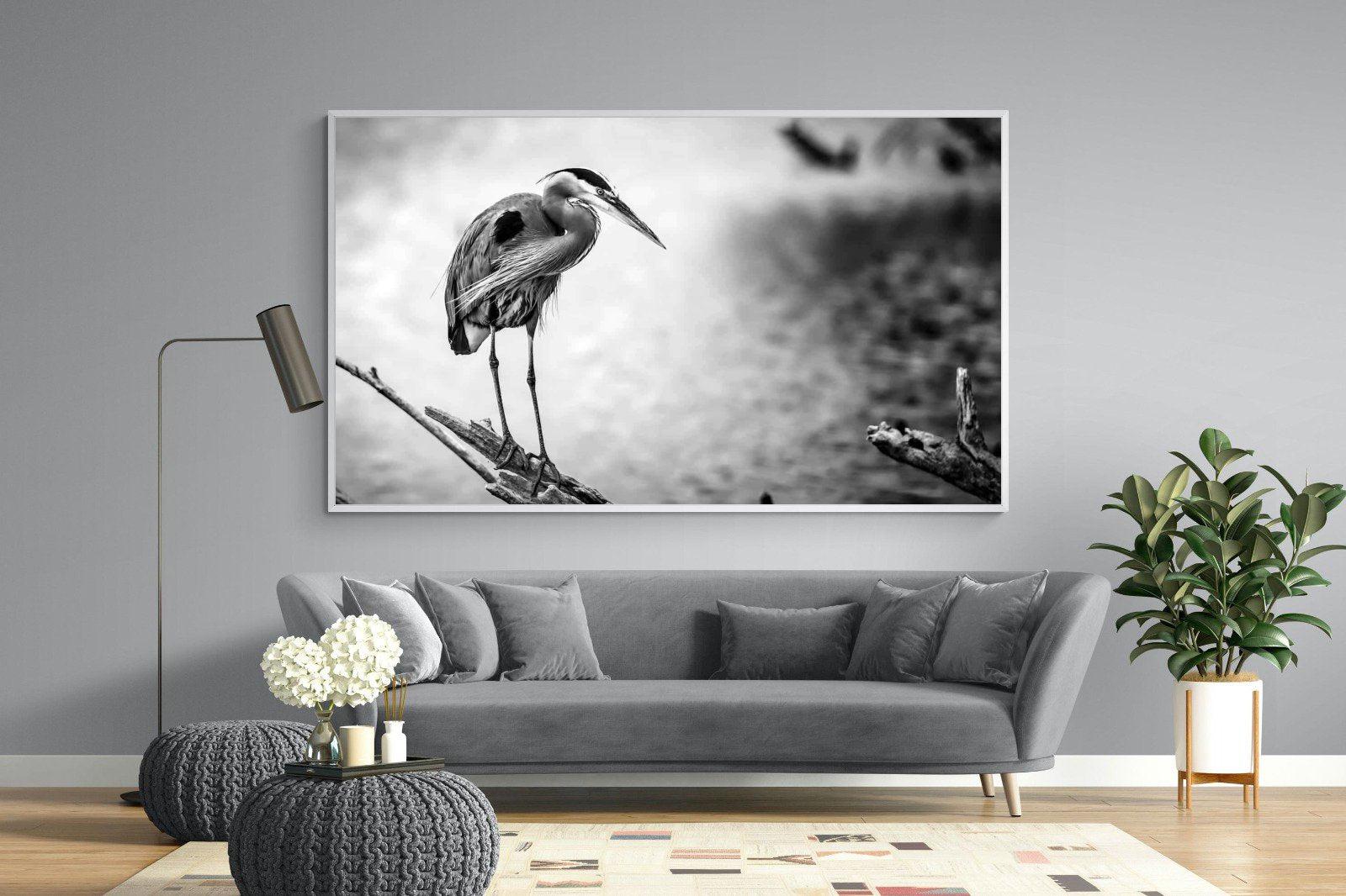 Heron-Wall_Art-220 x 130cm-Mounted Canvas-White-Pixalot