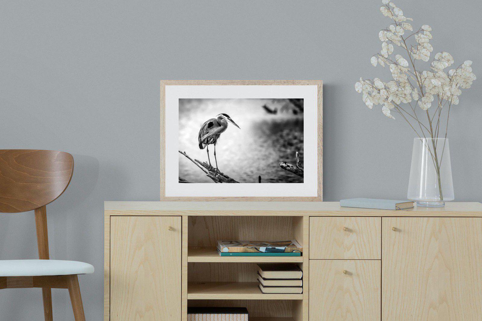 Heron-Wall_Art-60 x 45cm-Framed Print-Wood-Pixalot