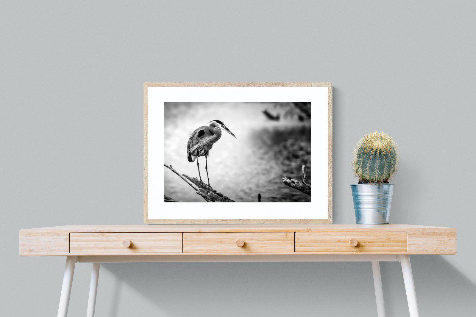 Heron-Wall_Art-80 x 60cm-Framed Print-Wood-Pixalot